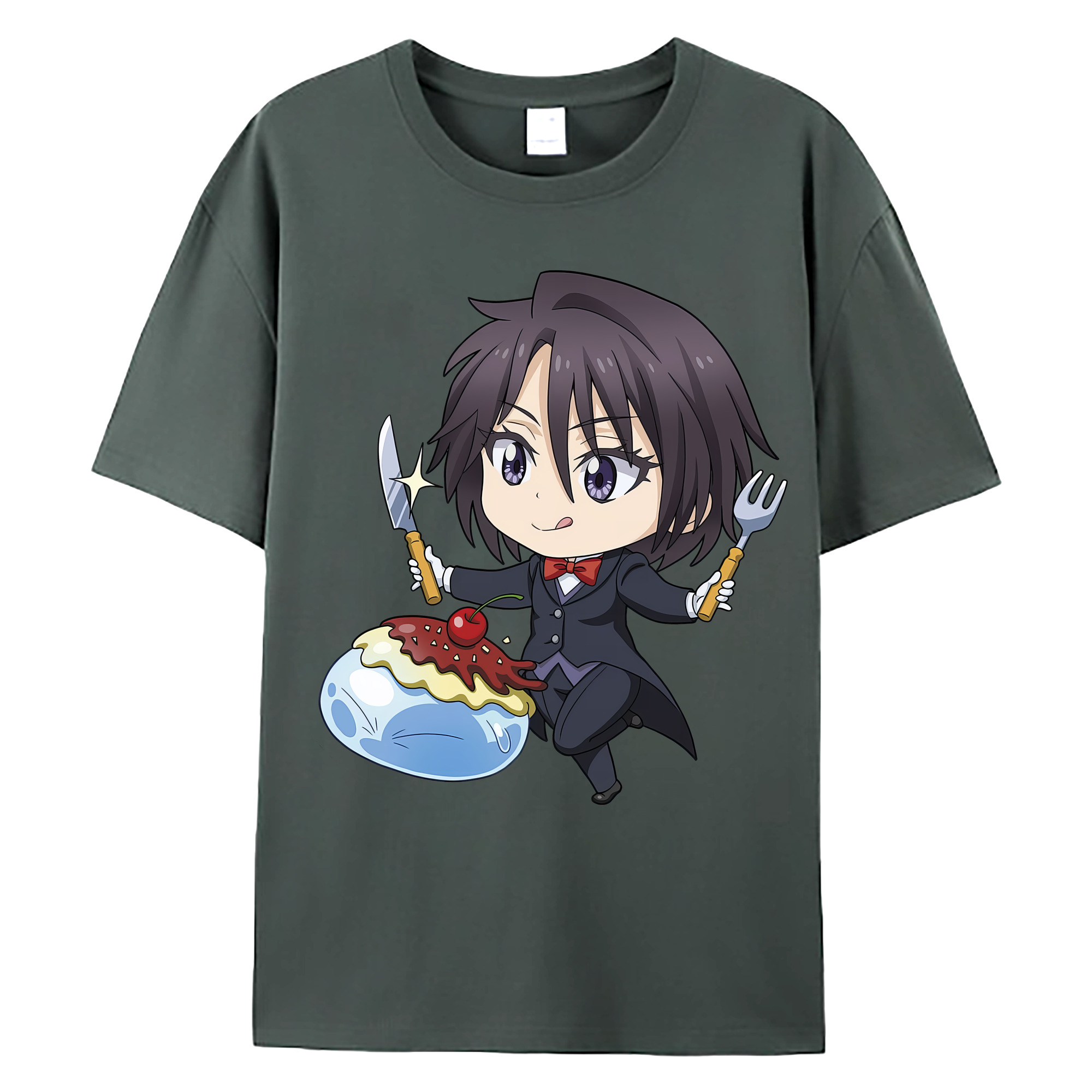 （画像用） 転スラ Regarding Reincarnated to Slime 綿100％ メンズ半袖Tシャツ｜肌触りやわらか＆通気性